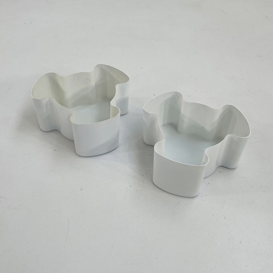 Image 1 of Pair Of White Single Puzzle Planters From Visart, 1970S