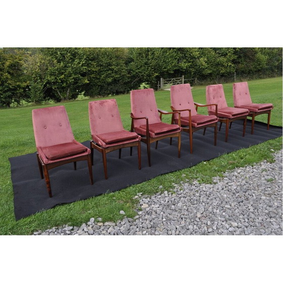 Image 1 of Set di 4 sedie e 2 poltrone vintage di David Walker per Dalescraft Furniture