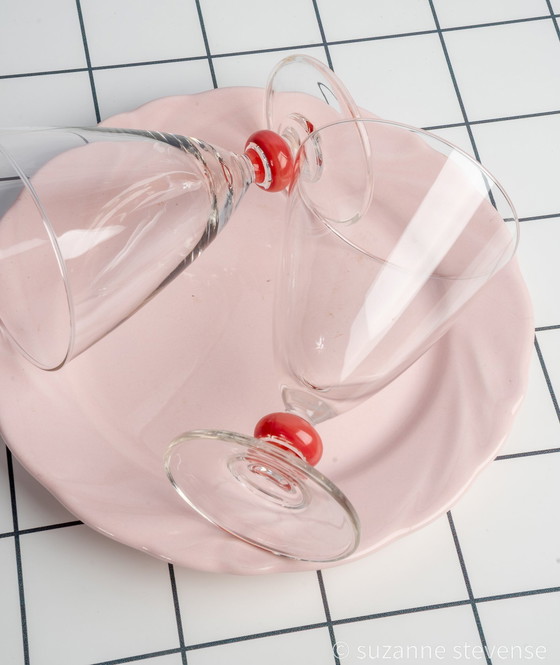 Image 1 of 2 bicchieri vintage con motivo a tulipano 