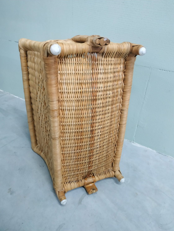 Image 1 of Vintage Reed/Rotan/Wicker Magazine Magazines Holder
