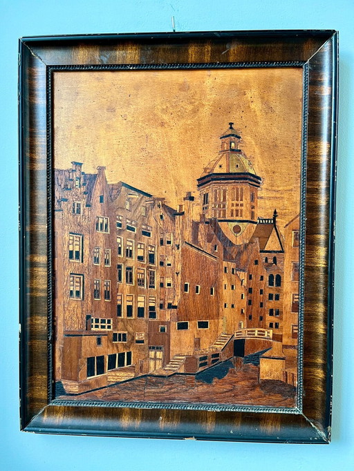 Amsterdam - Inlaid Wooden Cityscape