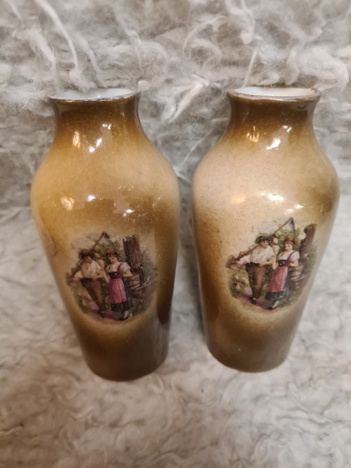 2x Antique Vases From France