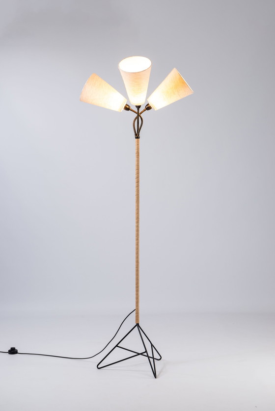 Image 1 of Large Danish Floorlamp   on hairpin legs