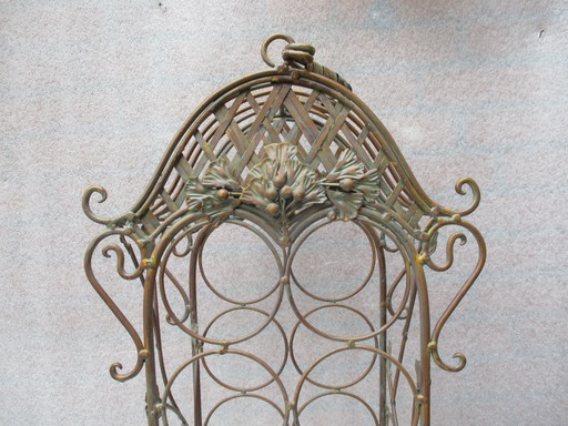 Cast Iron Wine Stand, Bronze Look, 6 Bottles.