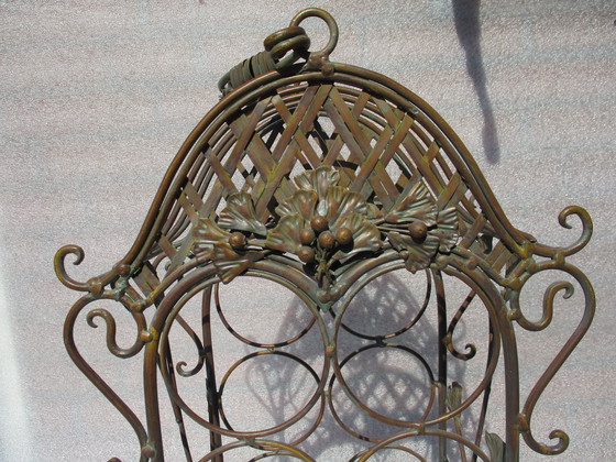 Image 1 of Cast Iron Wine Stand, Bronze Look, 6 Bottles.