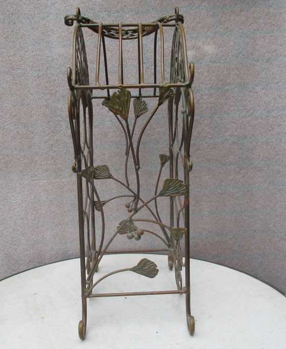 Image 1 of Cast Iron Wine Stand, Bronze Look, 6 Bottles.