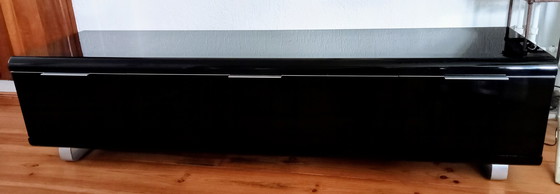 Image 1 of Hioshop Zen look black high gloss dresser with stainless steel