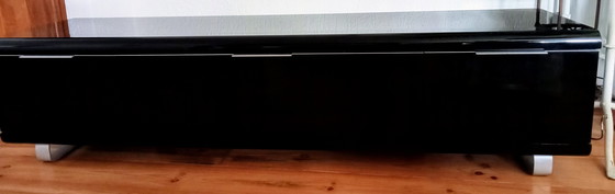 Image 1 of Hioshop Zen look black high gloss dresser with stainless steel