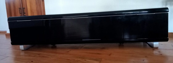 Image 1 of Hioshop Zen look black high gloss dresser with stainless steel