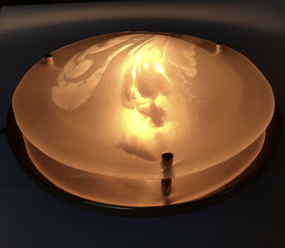 Image 1 of Hillebrand, Ice Glass, 1970s Ceiling Lamp, Wall Lamp