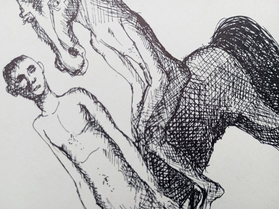 Image 1 of Jean Gourmelin - 8 X Original Absurdist/Surrealist Etchings/Ink Drawings 1960S