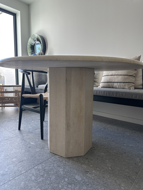 Image 1 of Travertine dining table