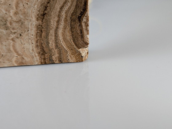 Image 1 of Travertine Marble And Chrome Table Lamp, 1960S