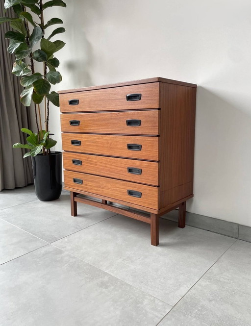 Chest of drawers, Teak veneer, Belgium 1960'S - 1970'S