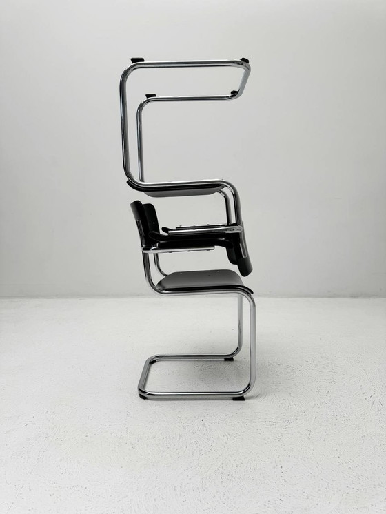 Image 1 of Cantilever chairs S 43F by Mart Stam for Thonet, set of 6