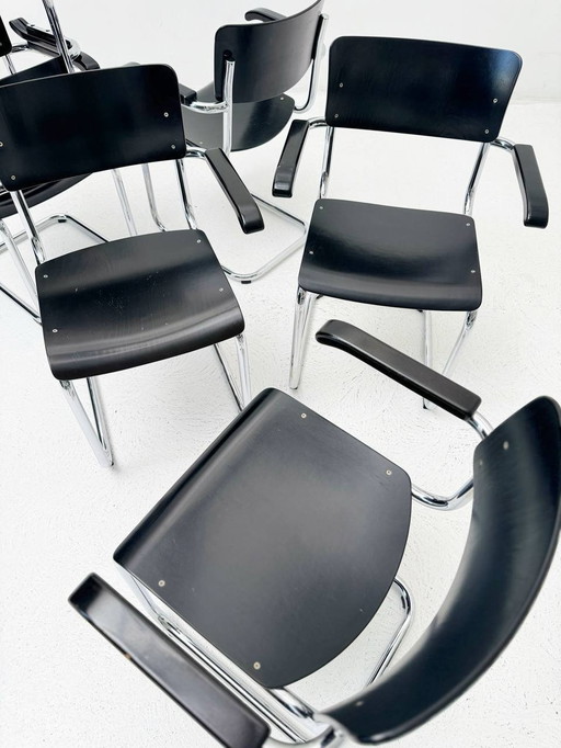 Cantilever chairs S 43F by Mart Stam for Thonet, set of 6