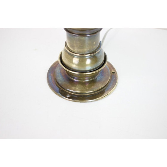 Image 1 of Vintage Art Deco brass and glass lamp, Czechoslovakia 1930