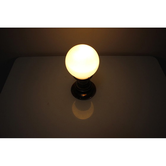 Image 1 of Vintage Art Deco brass and glass lamp, Czechoslovakia 1930
