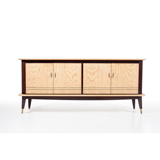 Vintage mahogany and ash sideboard set, 1950