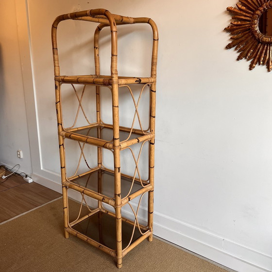 Image 1 of Rattan Bamboo Closet Bookcase Display case