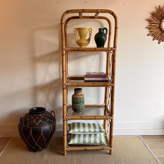 Image 1 of Rattan Bamboo Closet Bookcase Display case