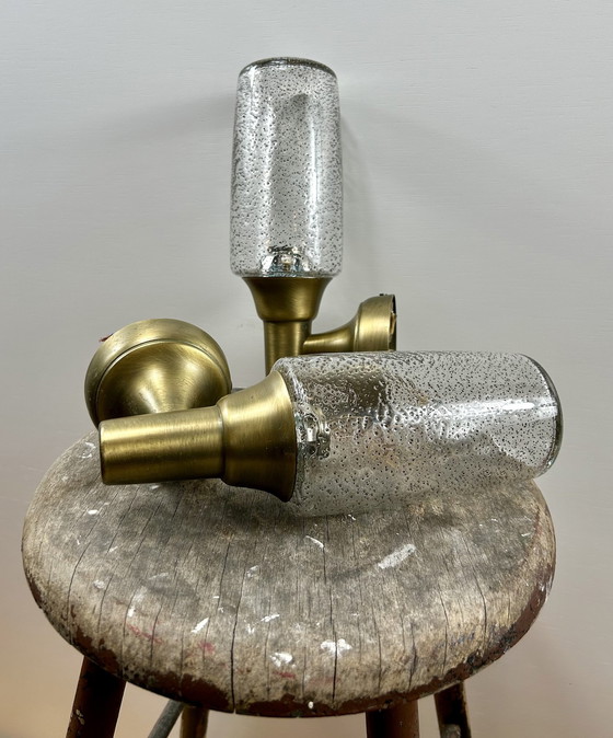 Image 1 of Hillebrand Wall Lights Ice Glass - Brass