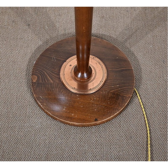 Image 1 of Vintage art deco floor lamp in varnished beechwood, 1940