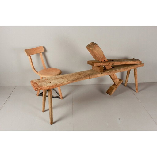 Vintage oak workbench, Germany 1930