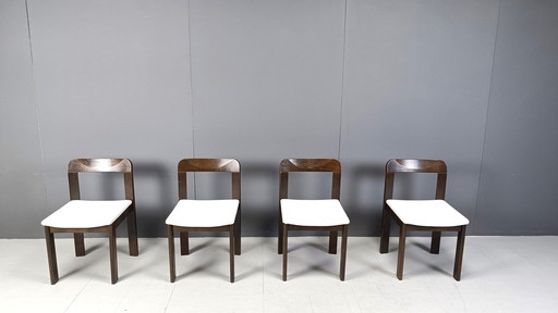 Chaises de salle à manger vintage brutaliste, ensemble de 4 - 1970