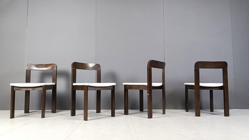 Vintage brutalist dining chairs, set of 4 - 1970s