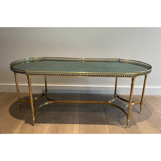 Image 1 of Vintage brass coffee table, 1940
