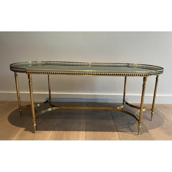 Image 1 of Vintage brass coffee table, 1940