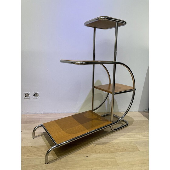 Image 1 of Vintage tubular flowered table with shelves