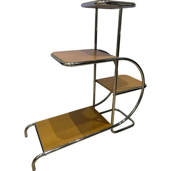 Image 1 of Vintage tubular flowered table with shelves