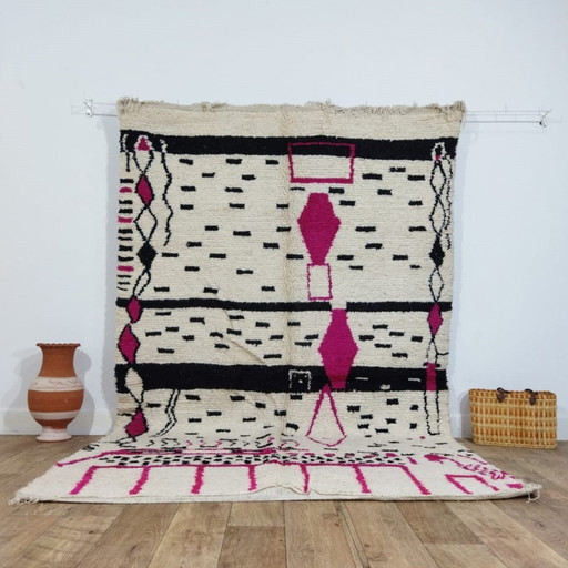 Moroccan Handmade Multicolored Berber Carpet Of Wool - Mehrfarbiger Berberteppich Aus Marokkanischer Wolle