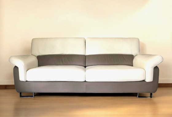 Image 1 of Leather Sofa 3 Seater And Armchair