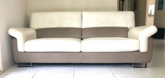 Image 1 of Leather Sofa 3 Seater And Armchair