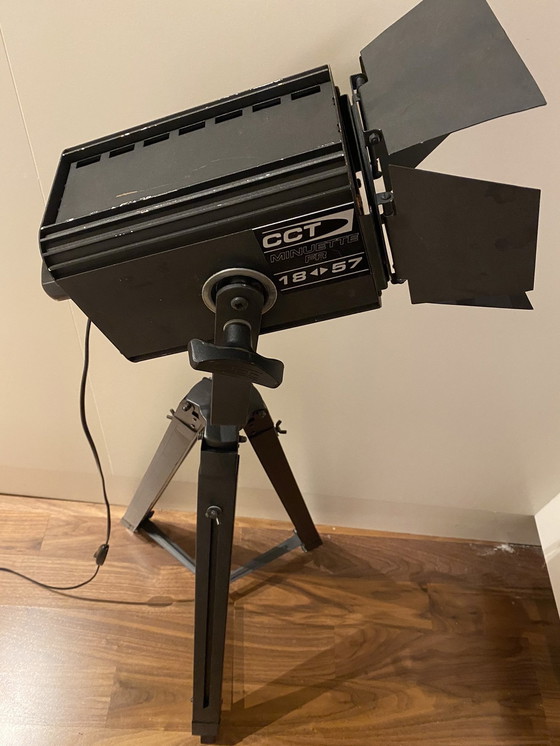 Image 1 of Industrial Theater Spot On Adjustable Wooden Tripod - Dimmable Led