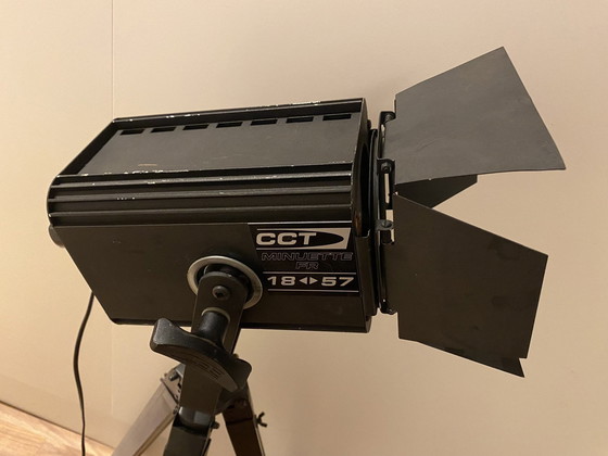 Image 1 of Industrial Theater Spot On Adjustable Wooden Tripod - Dimmable Led