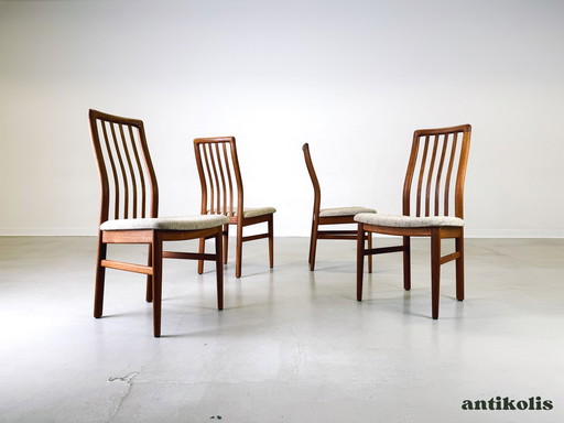 Set of 4 Mid - Century chairs Kai Kristiansen Schou Andersen Møbelfabrik Teak