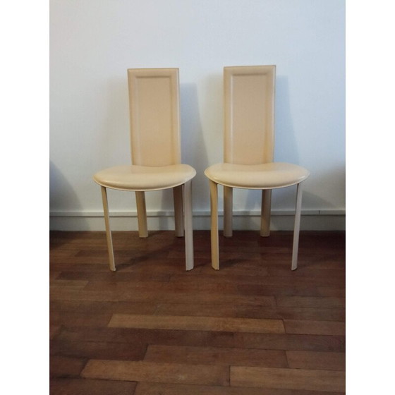 Image 1 of Pair of vintage leather chairs, Italy 1970