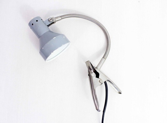 Image 1 of Workshop Lamp On Metal Clamp From The 1950S