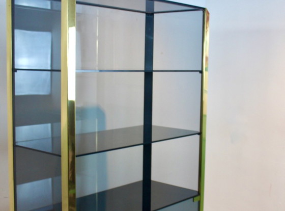 Image 1 of Willy Rizzo Smoked Glass Cabinet for Mario Sabot