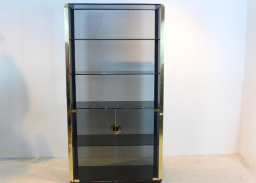 Willy Rizzo Smoked Glass Cabinet for Mario Sabot