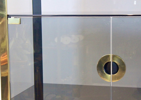 Image 1 of Willy Rizzo Smoked Glass Cabinet for Mario Sabot