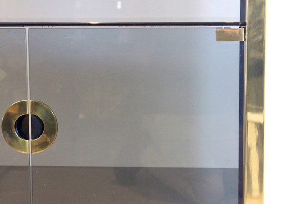 Image 1 of Willy Rizzo Smoked Glass Cabinet for Mario Sabot