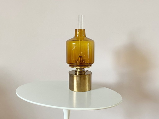 Brass oil lamp By Hans Agne Jakobsson For Markaryd, Sweden 1950