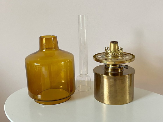 Image 1 of Brass oil lamp By Hans Agne Jakobsson For Markaryd, Sweden 1950