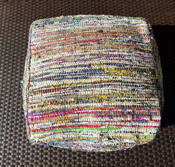 Image 1 of 2X Pouf en coton fait main