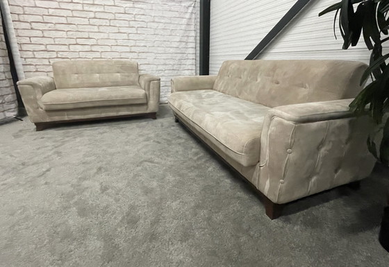 Image 1 of Taupe Sofa 2.5 + 3 Seater With Sleeping Function